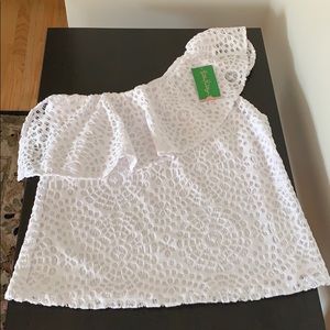 NWT Lilly Pulitzer off the shoulder white top, M